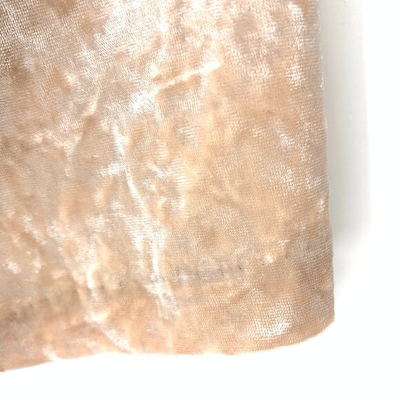 White House Black Market Women's Sz MP Velvet Flounce Top Antique Blush *NO BELT - Picture 7 of 7